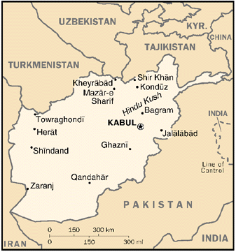 [Country map of Afghanistan]