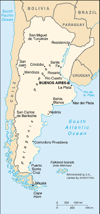 [Country map of Argentina]